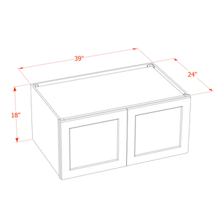 TG-W391824: Gabinete de pared con dos puertas, estilo puente, de color verde suave, de 39" de ancho x 18" de alto x 24" de profundidad, con diseño Shaker 