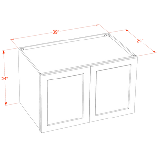 TG-W392424: Soft Green Shaker 39"W x 24"H x 24"D 2 Doors & 1 Shelf Standard Bridge Wall Cabinet