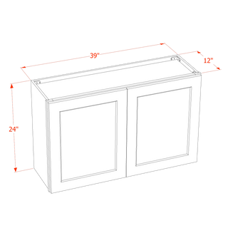 HT-W3924: Timber Wood Shaker 39"W x 24"H 2 Doors Standard Wall Bridge Cabinet