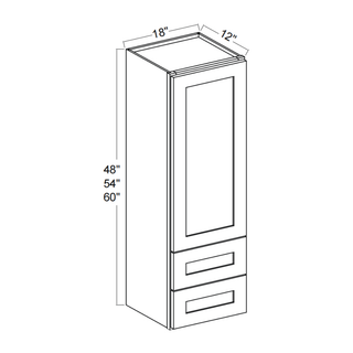 Dove Gray - 18"W × 48"H Wall Tower Cabinet