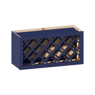 Navy Blue - 30"W × 15"H Wine Rack Wall Cabinet