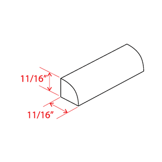 Aston Green - 11/16"W × 96"L Quarter Round Shoe Molding - homecabinets