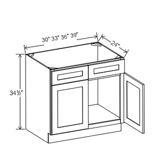 Floral Expresso - 39"W Sink Base Cabinet