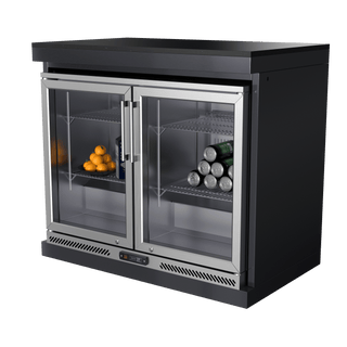 Black - 304 Stainless Steel Modular Outdoor Kitchen 148L Refrigerator - homecabinets