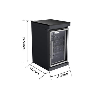 Black - 304 Stainless Steel Modular Outdoor Kitchen 68L Refrigerator - homecabinets