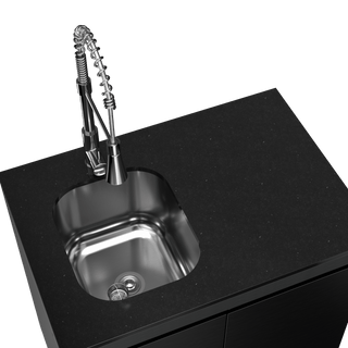 Black - 304 Stainless Steel Modular Outdoor Kitchen Double - Door Sink Cabinet - homecabinets