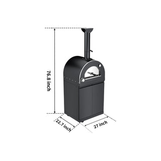 Black - 304 Stainless Steel Modular Outdoor Kitchen Gas Pizza Oven - homecabinets