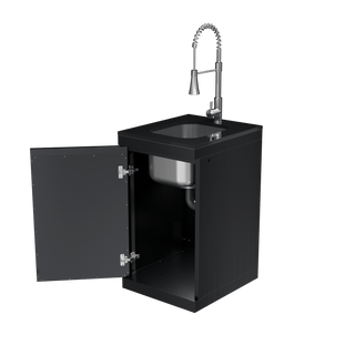 Black - 304 Stainless Steel Modular Outdoor Kitchen Sink Cabinet - homecabinets