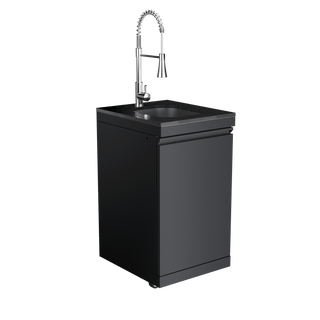 Black - 304 Stainless Steel Modular Outdoor Kitchen Sink Cabinet - homecabinets