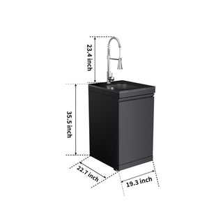 Black - 304 Stainless Steel Modular Outdoor Kitchen Sink Cabinet - homecabinets