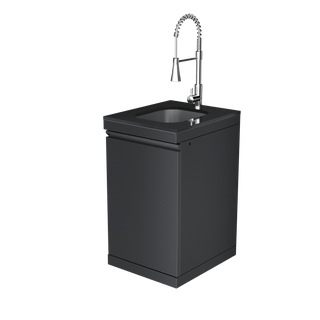 Black - 304 Stainless Steel Modular Outdoor Kitchen Sink Cabinet - homecabinets
