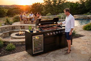 Black - 3PC 304 Stainless Steel Modular Outdoor Kitchen with 6 - Burner Grill - homecabinets