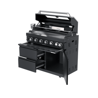 Black - 43 - Inch 304 Stainless Steel Modular Outdoor Kitchen 6 - Burner Gas Grill - homecabinets