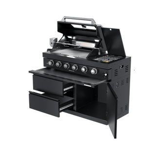 Black - 46 - Inch 304 Stainless Steel Modular Outdoor Kitchen 4 - Burner Gas Grill with Side Burner - homecabinets