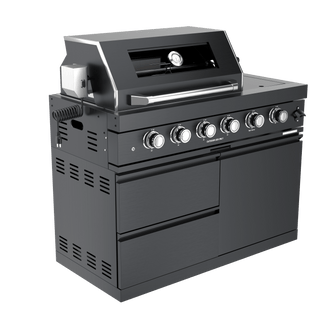 Black - 46 - Inch 304 Stainless Steel Modular Outdoor Kitchen 4 - Burner Gas Grill with Side Burner - homecabinets