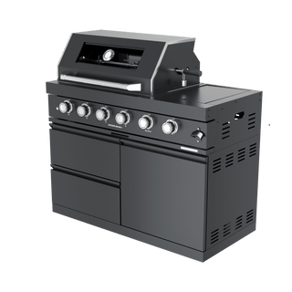 Black - 46 - Inch 304 Stainless Steel Modular Outdoor Kitchen 4 - Burner Gas Grill with Side Burner - homecabinets