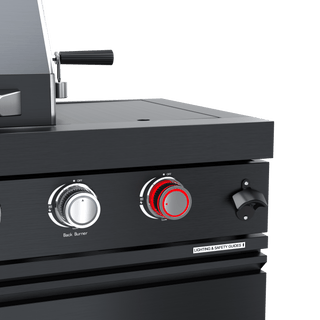 Black - 46 - Inch 304 Stainless Steel Modular Outdoor Kitchen 4 - Burner Gas Grill with Side Burner - homecabinets