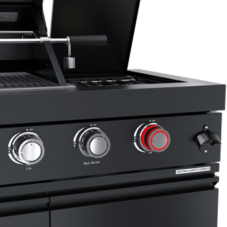 Black - 58 - Inch 304 Stainless Steel Modular Outdoor Kitchen 6 - Burner Gas Grill with Side Burner - homecabinets