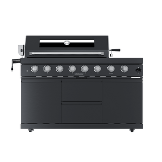 Black - 58 - Inch 304 Stainless Steel Modular Outdoor Kitchen 6 - Burner Gas Grill with Side Burner - homecabinets