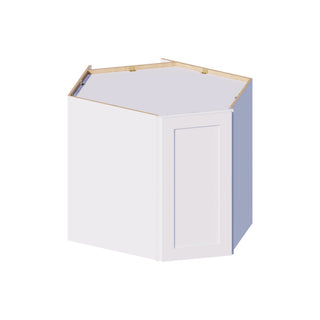 Classic White - 24"W × 30"H Diagonal Corner Wall Cabinet - homecabinets