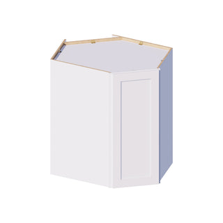 Classic White - 24"W × 36"H Diagonal Corner Wall Cabinet - homecabinets