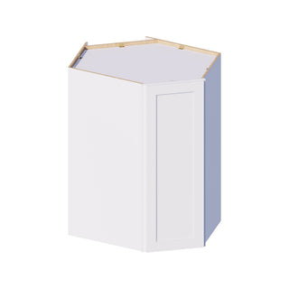 Classic White - 24"W × 42"H Diagonal Corner Wall Cabinet - homecabinets