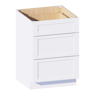 Classic White - 24"W Vanity Drawer Base Cabinet - homecabinets