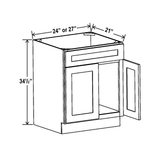 Classic White - 27"W Vanity Sink Base Cabinet - homecabinets