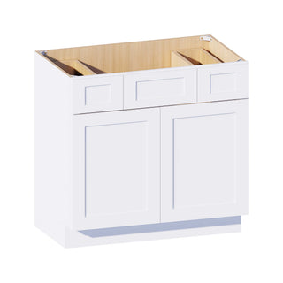 Classic White - 36"W Centered - Sink Vanity Combo Cabinet - homecabinets