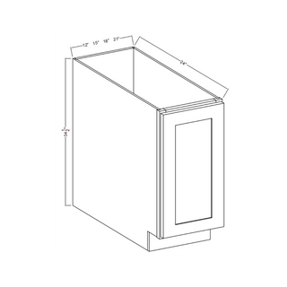 Double Dove White - 15"W Full - Height Door Base Cabinet - homecabinets