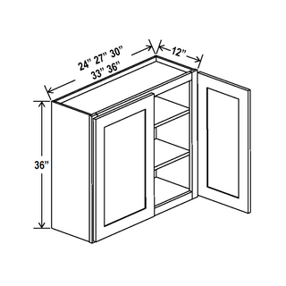 Double Dove White - 24"W × 36"H Standard Wall Cabinet - homecabinets