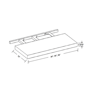 Double Dove White - 30"W × 2 - 3/16"H Floating Shelf - homecabinets