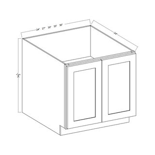 Double Dove White - 33"W Full - Height Door Base Cabinet - homecabinets