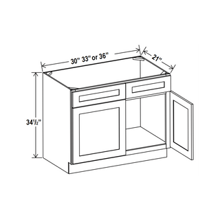 Double Dove White - 33"W Vanity Sink Base Cabinet - homecabinets