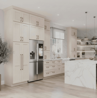 Double Dove White Shaker 10x10 Kitchen - homecabinets