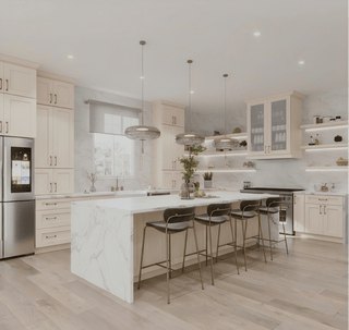Double Dove White Shaker 10x10 Kitchen - homecabinets