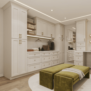 Double Dove White Shaker 10x10 Kitchen - homecabinets