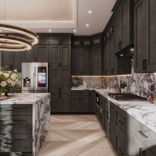 Double Smokey Gray Shaker 10x10 Kitchen - homecabinets