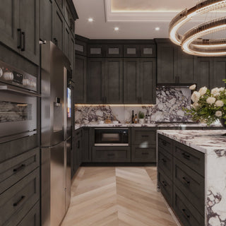 Double Smokey Gray Shaker 10x10 Kitchen - homecabinets