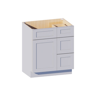Dove Gray - 33"W Offset - Sink Vanity Combo Cabinet (Drawer on Right) - homecabinets