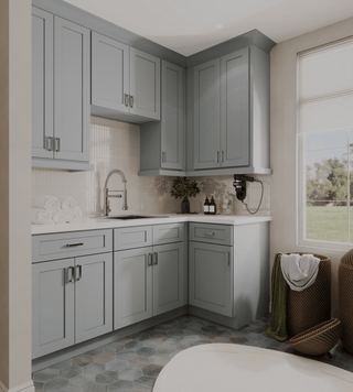Dove Gray Shaker 10x10 Kitchen - homecabinets