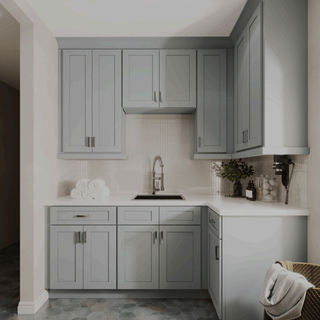 Dove Gray Shaker 10x10 Kitchen - homecabinets