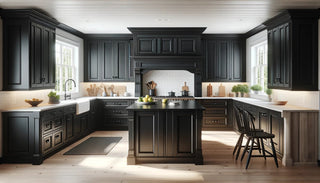 Ebony Black Shaker 10x10 Kitchen - homecabinets