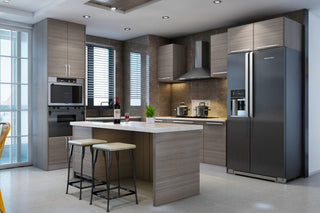 Frameless Arcadia Rain Cherry - 30"W × 90"H Tall Oven Cabinet - homecabinets