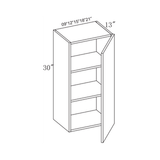 Frameless Arcadia Yellow Walnut - 12"W × 30"H Standard Wall Cabinet - homecabinets