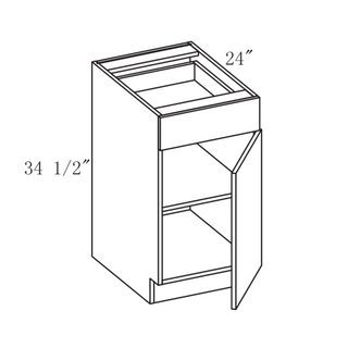 Frameless Arcadia Yellow Walnut - 15"W Standard Base Cabinet - homecabinets