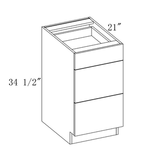 Frameless Arcadia Yellow Walnut - 18"W Vanity Drawer Base Cabinet - homecabinets