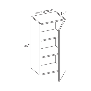 Frameless Arcadia Yellow Walnut - 21"W × 36"H Standard Wall Cabinet - homecabinets