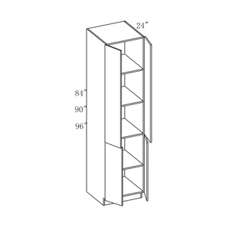 Frameless Arcadia Yellow Walnut - 24"W × 96"H Tall Pantry Cabinet - homecabinets