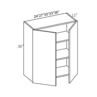 Frameless Arcadia Yellow Walnut - 27"W × 30"H Standard Wall Cabinet - homecabinets